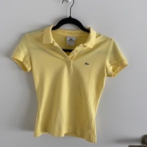 Lacoste slim fit yellow pique polo, size 34, XS
